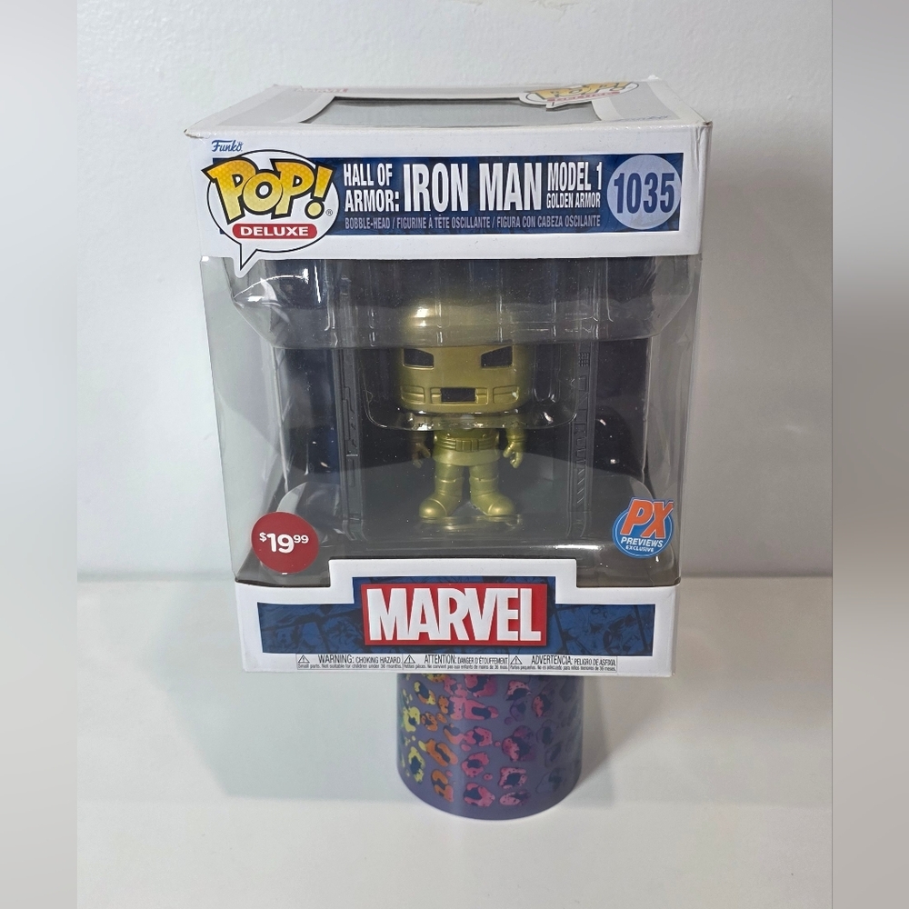☀NEW Funko POP! Deluxe #1035 Marvel Hall of Armor: Iron Man Model 1 Golden Armor